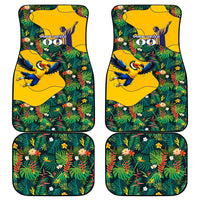 Personalized Brazil Soccer Car Mats Toucan Football Mascot - Christ the Redeemer - Tropical Floral