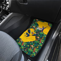 Personalized Brazil Soccer Car Mats Toucan Football Mascot - Christ the Redeemer - Tropical Floral