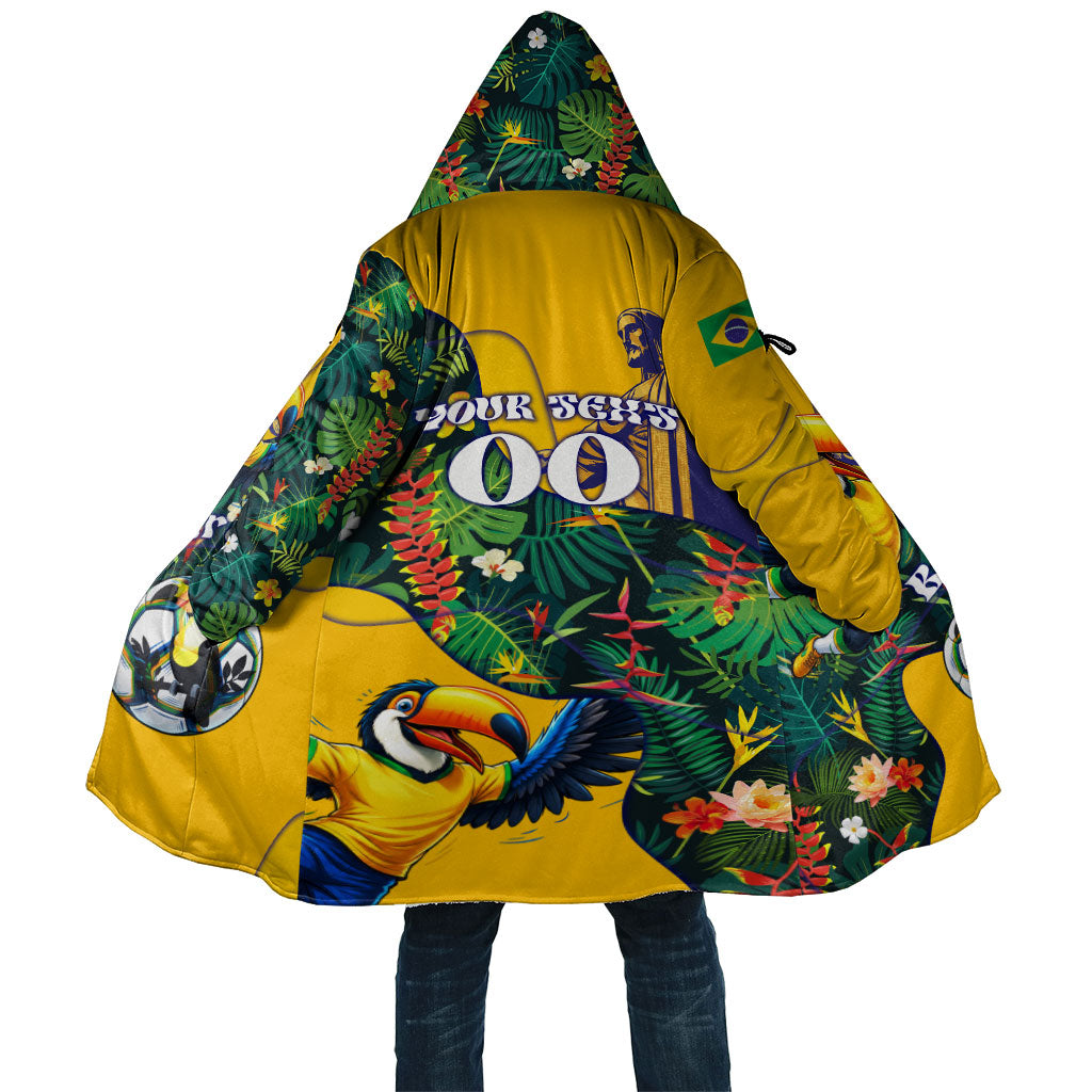 Personalized Brazil Soccer Cloak Toucan Football Mascot - Christ the Redeemer - Tropical Floral