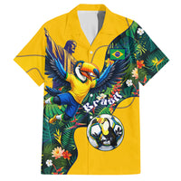 Personalized Brazil Soccer Hawaiian Shirt Toucan Football Mascot - Christ the Redeemer - Tropical Floral