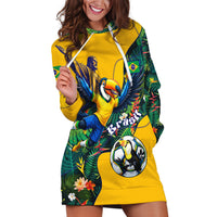 Personalized Brazil Soccer Hoodie Dress Toucan Football Mascot - Christ the Redeemer - Tropical Floral