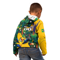 Personalized Brazil Soccer Kid Hoodie Toucan Football Mascot - Christ the Redeemer - Tropical Floral