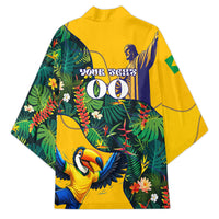 Personalized Brazil Soccer Kimono Toucan Football Mascot - Christ the Redeemer - Tropical Floral