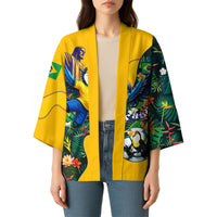 Personalized Brazil Soccer Kimono Toucan Football Mascot - Christ the Redeemer - Tropical Floral