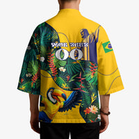 Personalized Brazil Soccer Kimono Toucan Football Mascot - Christ the Redeemer - Tropical Floral