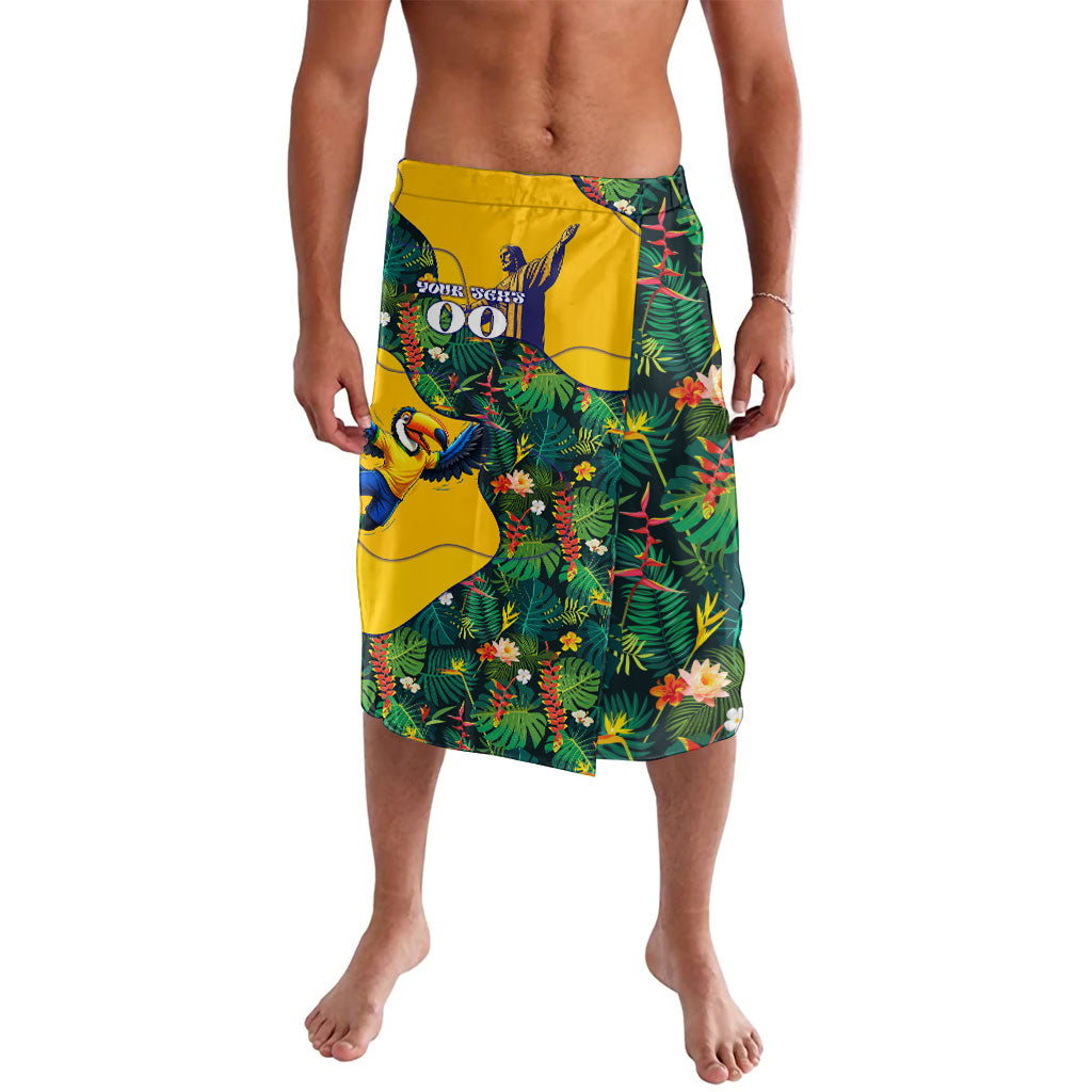 Personalized Brazil Soccer Lavalava Toucan Football Mascot - Christ the Redeemer - Tropical Floral