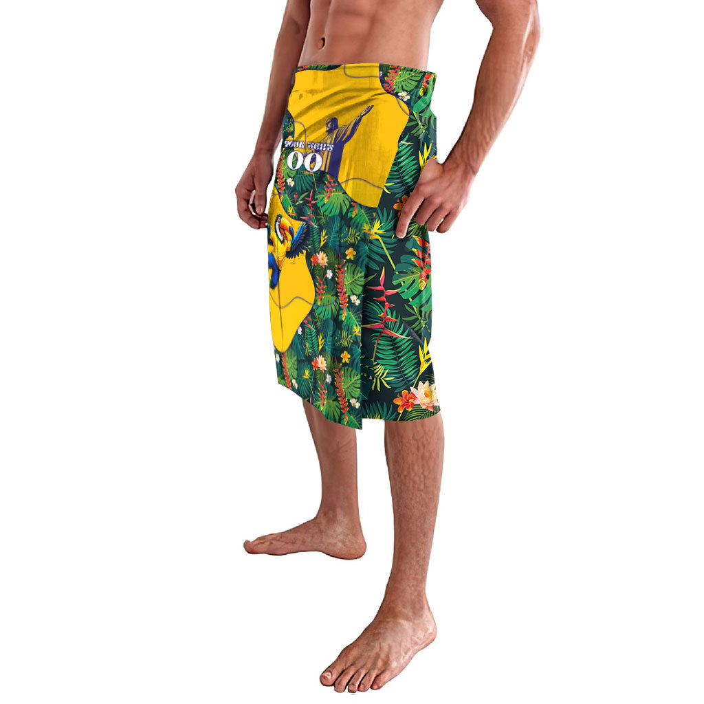 Personalized Brazil Soccer Lavalava Toucan Football Mascot - Christ the Redeemer - Tropical Floral