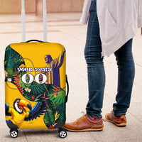 Personalized Brazil Soccer Luggage Cover Toucan Football Mascot - Christ the Redeemer - Tropical Floral