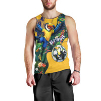 Personalized Brazil Soccer Men Tank Top Toucan Football Mascot - Christ the Redeemer - Tropical Floral