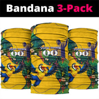 Personalized Brazil Soccer Neck Gaiter Toucan Football Mascot - Christ the Redeemer - Tropical Floral