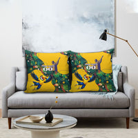 Personalized Brazil Soccer Pillow Cover Toucan Football Mascot - Christ the Redeemer - Tropical Floral