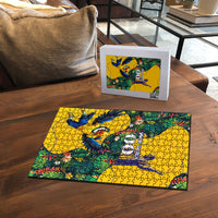 Personalized Brazil Soccer Puzzle Toucan Football Mascot - Christ the Redeemer - Tropical Floral