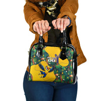 Personalized Brazil Soccer Shoulder Handbag Toucan Football Mascot - Christ the Redeemer - Tropical Floral