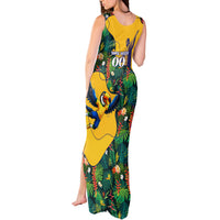 Personalized Brazil Soccer Tank Maxi Dress Toucan Football Mascot - Christ the Redeemer - Tropical Floral