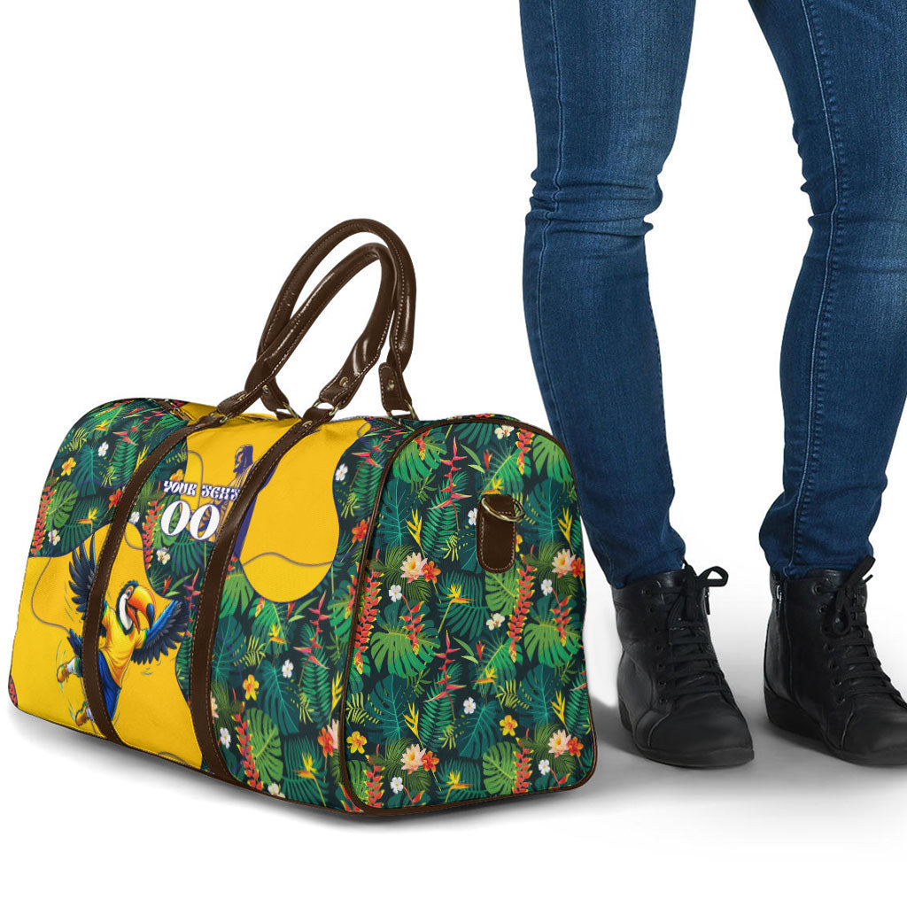 Personalized Brazil Soccer Travel Bag Toucan Football Mascot - Christ the Redeemer - Tropical Floral