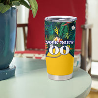 Personalized Brazil Soccer Tumbler Cup Toucan Football Mascot - Christ the Redeemer - Tropical Floral