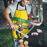 Personalized Brazil Soccer Apron Jaguar Football Mascot - National Flag and Floral Accents