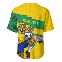 Personalized Brazil Soccer Baseball Jersey Jaguar Football Mascot - National Flag and Floral Accents