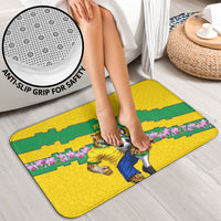 Personalized Brazil Soccer Bathroom Set Jaguar Football Mascot - National Flag and Floral Accents