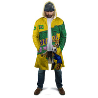 Personalized Brazil Soccer Cloak Jaguar Football Mascot - National Flag and Floral Accents