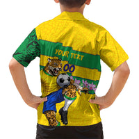 Personalized Brazil Soccer Hawaiian Shirt Jaguar Football Mascot - National Flag and Floral Accents