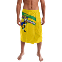 Personalized Brazil Soccer Lavalava Jaguar Football Mascot - National Flag and Floral Accents