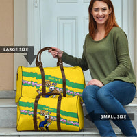 Personalized Brazil Soccer Travel Bag Jaguar Football Mascot - National Flag and Floral Accents