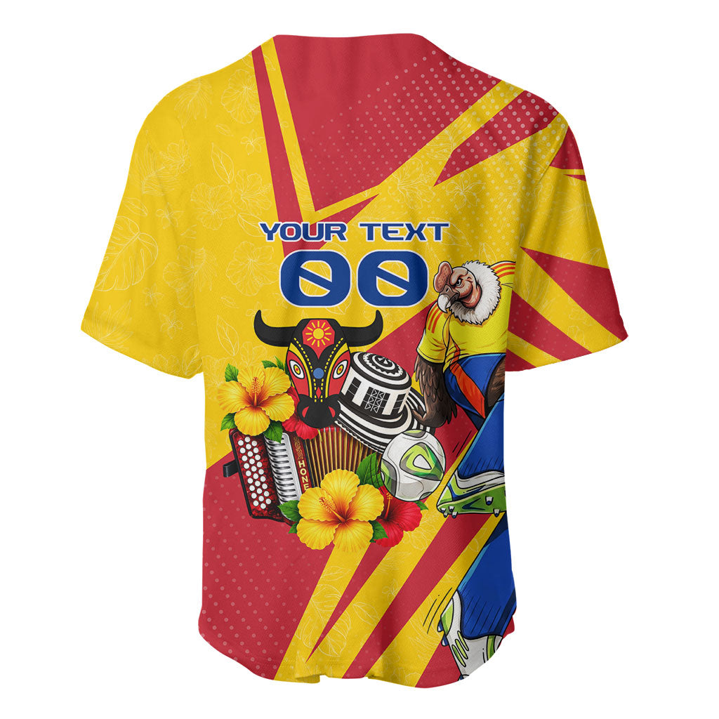 Personalized Colombia Football Vulture Mascot Baseball Jersey Vibrant Barranquilla Carnival Style - Vueltiao Hat And Accordion