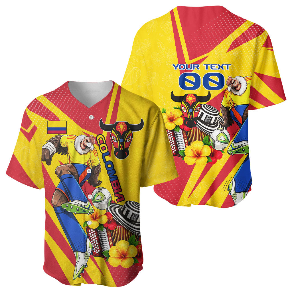 Personalized Colombia Football Vulture Mascot Baseball Jersey Vibrant Barranquilla Carnival Style - Vueltiao Hat And Accordion