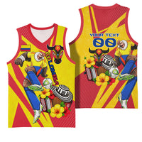Personalized Colombia Football Vulture Mascot Basketball Jersey Vibrant Barranquilla Carnival Style - Vueltiao Hat And Accordion