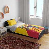 Personalized Colombia Football Vulture Mascot Bedding Set Vibrant Barranquilla Carnival Style - Vueltiao Hat And Accordion