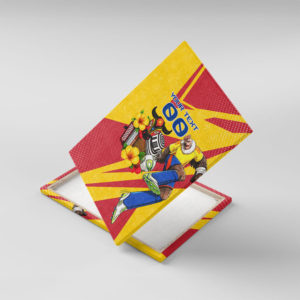 Personalized Colombia Football Vulture Mascot Canvas Wall Art Vibrant Barranquilla Carnival Style - Vueltiao Hat And Accordion