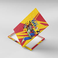Personalized Colombia Football Vulture Mascot Canvas Wall Art Vibrant Barranquilla Carnival Style - Vueltiao Hat And Accordion