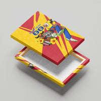 Personalized Colombia Football Vulture Mascot Canvas Wall Art Vibrant Barranquilla Carnival Style - Vueltiao Hat And Accordion