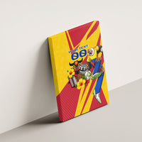 Personalized Colombia Football Vulture Mascot Canvas Wall Art Vibrant Barranquilla Carnival Style - Vueltiao Hat And Accordion