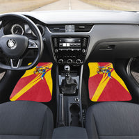 Personalized Colombia Football Vulture Mascot Car Mats Vibrant Barranquilla Carnival Style - Vueltiao Hat And Accordion