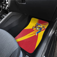Personalized Colombia Football Vulture Mascot Car Mats Vibrant Barranquilla Carnival Style - Vueltiao Hat And Accordion
