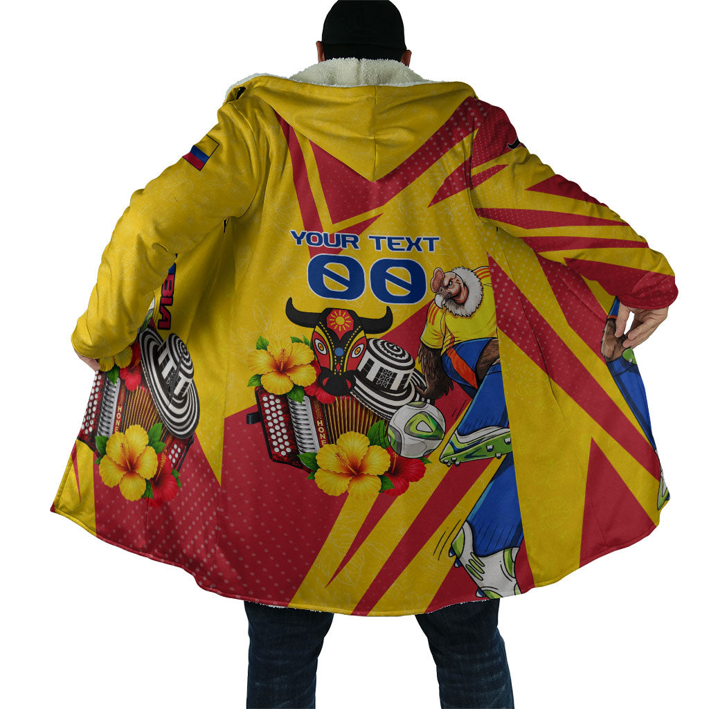 Personalized Colombia Football Vulture Mascot Cloak Vibrant Barranquilla Carnival Style - Vueltiao Hat And Accordion