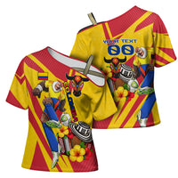Personalized Colombia Football Vulture Mascot Cross Shoulder Shirt Vibrant Barranquilla Carnival Style - Vueltiao Hat And Accordion