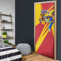 Personalized Colombia Football Vulture Mascot Door Cover Vibrant Barranquilla Carnival Style - Vueltiao Hat And Accordion