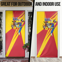 Personalized Colombia Football Vulture Mascot Door Cover Vibrant Barranquilla Carnival Style - Vueltiao Hat And Accordion