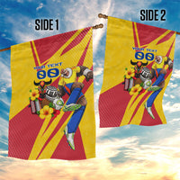 Personalized Colombia Football Vulture Mascot Garden Flag Vibrant Barranquilla Carnival Style - Vueltiao Hat And Accordion