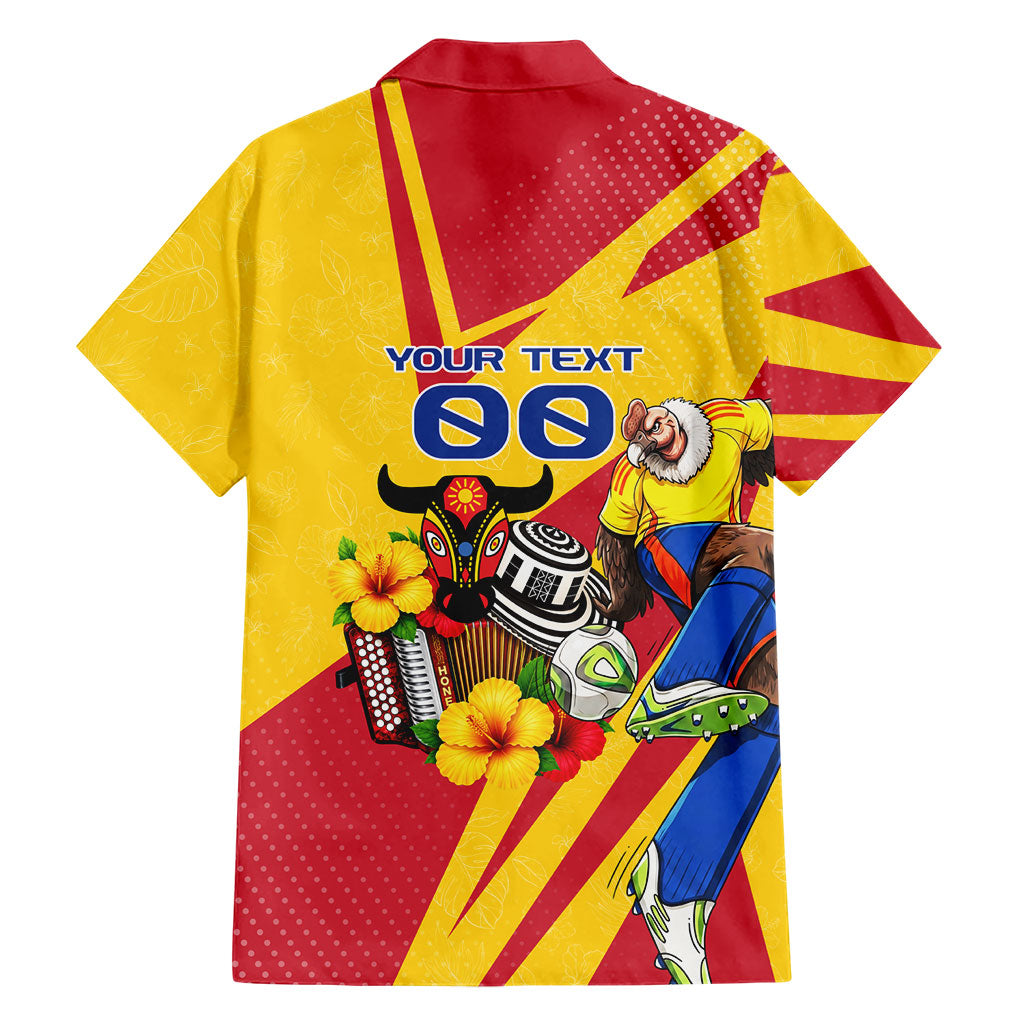 Personalized Colombia Football Vulture Mascot Hawaiian Shirt Vibrant Barranquilla Carnival Style - Vueltiao Hat And Accordion