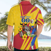 Personalized Colombia Football Vulture Mascot Hawaiian Shirt Vibrant Barranquilla Carnival Style - Vueltiao Hat And Accordion