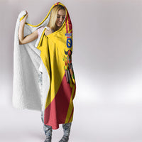 Personalized Colombia Football Vulture Mascot Hooded Blanket Vibrant Barranquilla Carnival Style - Vueltiao Hat And Accordion