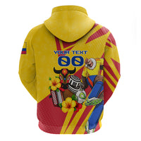 Personalized Colombia Football Vulture Mascot Hoodie Vibrant Barranquilla Carnival Style - Vueltiao Hat And Accordion