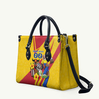 Personalized Colombia Football Vulture Mascot Leather Bag Vibrant Barranquilla Carnival Style - Vueltiao Hat And Accordion