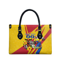 Personalized Colombia Football Vulture Mascot Leather Bag Vibrant Barranquilla Carnival Style - Vueltiao Hat And Accordion