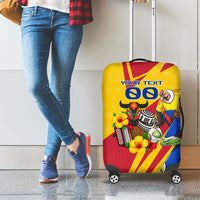 Personalized Colombia Football Vulture Mascot Luggage Cover Vibrant Barranquilla Carnival Style - Vueltiao Hat And Accordion