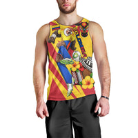 Personalized Colombia Football Vulture Mascot Men Tank Top Vibrant Barranquilla Carnival Style - Vueltiao Hat And Accordion